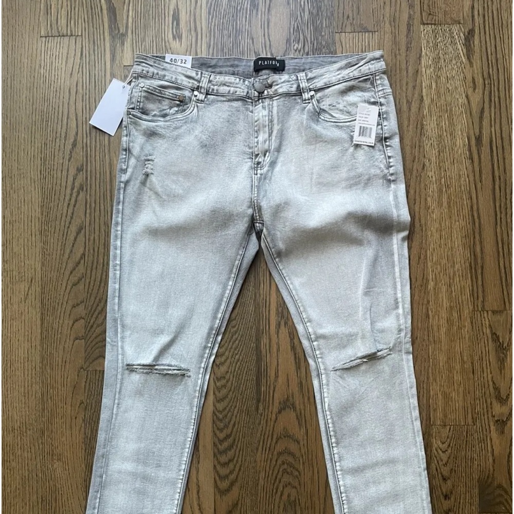 Men's Platform 100 Grey Slim Stretch Jean NWT 40  X 32 Size 40 Waist